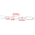 Embossed oval diamond-shaped stainless steel DIY jewelry chain with size markings - Steel Color Solder Link Chain 10.5mm