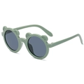 Cute bean green bear ear children's sunglasses with round lenses for trendy summer style - Green Frame