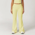 Pantaloni da yoga svasati a vita alta giallo limone con coulisse laterale regolabile - S / Giallo Germoglio