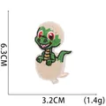Green dinosaur hatching egg embroidery patch for clothes and bags, 6.3cm x 3.2cm size - No. 7 (Green Dragon Hatching)
