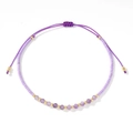 Exquisite handmade beaded bracelet with purple natural stones and gold metal accents - Purple