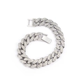 Heren hiphop Cuban link armband met 18k verzilvering en schitterende kristallen - 8 inch (20cm) / Zilver