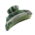 Dark green ink-pattern acrylic hair claw clip with wavy teeth design for women - Classic Claw Clip / Dark Green Ink Pattern (Claw)