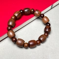 Dark rosewood sandalwood 12mm barrel bead bracelet with natural wood grain - Black Rosewood Drum 12mm*11 Beads (with Spacers)