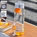 650ml minimalist heat-resistant glass water bottle with white lid and silicone strap - Borosilicate Glass/304 Stainless Steel / 650ml / White (Large Clear Glass)