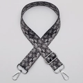 Adjustable wide replacement bag strap with grey snake print and silver metal clasps - No. 656 Snake Print Silver Hook