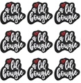 Detail van 9 geborduurde patches met a lil bougie tekst op een witte achtergrond voor tassen - Zwart