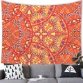 Bohemian mandala wall tapestry with orange and purple geometric patterns for living room - 100x70cm / Style 34 (Warm Tone Abstract Mandala)