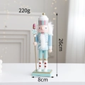 Light blue 26cm wooden nutcracker soldier puppet ornament with scepter and 8cm base - Macaron Light Blue King Style (Style C)