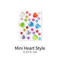 Colorful heart and round crystal gem stickers for DIY decoration, mini heart style - Mini Heart Gem Stickers