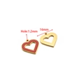 Red enamel heart pendant and gold hollow charm with 16mm diameter and hole dimensions - 16mm Gold Heart (Red)