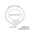 Luxuriöses Silber-Tennisarmband mit tropfenförmigem Zirkon-Anhänger und klarem Mikro-Pavé-Besatz - Weißgold Weißer Zirkonia