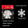 Set mit 3 weißen dekorativen Weihnachts-Schneeflocken-Anhängern aus 10 cm PVC - Schneeflocke Stil (W1-30)