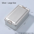 Large silver rectangular tin box with secure side latch for pineapple cake packaging - Large / Silver