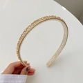 Diadema brillante de cristales color champán con dientes antideslizantes para mujer - Champán