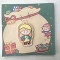 Cute acrylic cartoon girl keychain with yellow hat and blue coat on Christmas card - Yellow Hat Backpack Girl (Acrylic Piece Only)