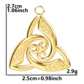 Ciondolo Nodo della Strega in acciaio inossidabile placcato oro 18k con Triquetra - Ciondolo / Oro