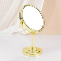 Elegante specchio da trucco rotondo da 6 pollici con finitura oro lucido e supporto - Oro