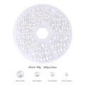 DIY pearl bead set for jewelry making including 340 pieces across four different sizes - 340pcs Pure White Pearl Set