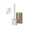 Light gray silicone toilet brush set with holder and eco-friendly kraft paper box - Indigo Star Grey