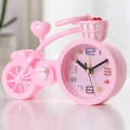 Pink vintage bicycle shaped desk alarm clock for students bedside decor and timekeeping - Pink Bicycle Alarm Clock