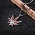 XL07 / Red Cannabis Leaf / Silver Red