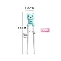 Blue bear cartoon training chopsticks for kids with finger rings, length 18cm and 19g weight - Green Bear Training Chopsticks (Opp Bag)