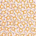 Runde weiße Polymer-Zodiac-Perlen mit orangen Mustern für DIY-Schmuckherstellung - Stier