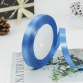Blue satin ribbon roll 1cm wide with glossy finish for gift wrapping and DIY crafts - 36# Lake Blue