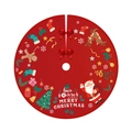 Jupe de sapin de Noël rouge avec motifs festifs et attaches à nœuds rouges - Jupe de Sapin en Tissu Brossé 17 90CM / 90cm