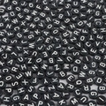 4x7mm black round acrylic alphabet beads with white letters for DIY jewelry making - 4x7mm (100 Pcs/Pack) / Black & White Letters