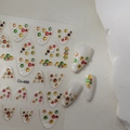 Pegatinas de uñas francesas Co-469 con gemas de colores y diseño de borde dorado - Estilo de Diamante de Color Geométrico Francés (CO-469)