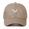 Broderie détaillée d'un aigle blanc sur une casquette de baseball en coton beige - Réglable / Khaki
