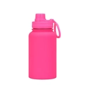 Bright pink matte finish 650ml stainless steel sports water bottle with handle ring - Fluo Rose Red - Sport