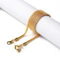 Detailed view of a golden box chain wrapped on a display stand with spring clasp - 51cm / Gold Box Chain