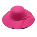 Classic rose red wool felt fedora for children with elegant ribbon bow decoration - Rose Red