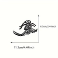 Detailed dimensions of 11.3cm black spider hair claw clip with a sharp side profile - Spider Gun Black