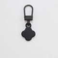 Universal black clover zipper pull replacement with matte finish and metal hook for bags - Clover - Black