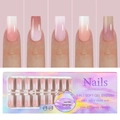 3-in-1 soft gel nail tips set with 150 pieces in pink and nude gradient finish - 5-Color Gradient Press-on Nails 03