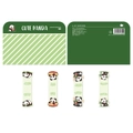 Set of 4 cute panda magnetic bookmarks with happy illustrations in a green gift box - Cute Panda CXSQ012