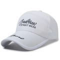 White breathable mesh baseball cap with badforce street wear embroidery and curved brim - Adjustable / White