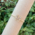 Squisito bracciale a farfalla placcato oro 18 carati con zirconi colorati e catena regolabile - Farfalla in Zircone Marquise Bianco(1)