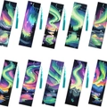 Set di 10 segnalibri fai da te 5D pittura diamante foresta aurora con nappe - Set Tema Foresta Aurora (10 Pezzi/Pack)(SQ-86) / Selezione di Materiali Multipli