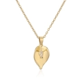 Minimalistische Goldene Halskette mit Blattanhänger und Zirkon an eleganter O-Kette - Gold
