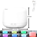 500ML ultrasonic aroma diffuser with RGB lights and USB cable for home wellness - White - USB Color LED (Small)