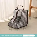 Houndstooth short boot storage bag with transparent window and handle, 20x28x28cm size - Short Boot Bag Houndstooth
