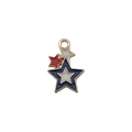 Independence Day star pendant with red, white, and blue enamel in gold-plated finish - Flag Star Combo