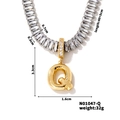 Detailed dimensions of gold letter Q pendant with zircon chain showing 3.3cm size - Letter Q Shape Style (N01047-Q)