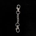 Detailed close-up of a silver alloy double lobster clasp chain for DIY keychains - Style A / Silver