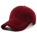 Classic burgundy corduroy baseball cap featuring a fine ribbed texture and curved brim - Adjustable / Red